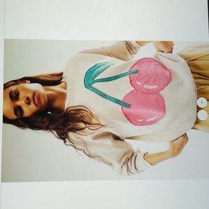 Free People Cherry Sweatshirt